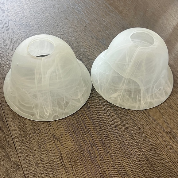 Ceiling Fan Glass Lamp Shade Large fit 1.5” Frosted Glass White Swirls - Picture 6 of 7